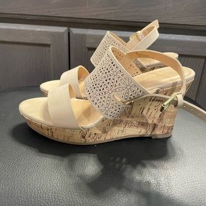 Maurice nude cork wedges
